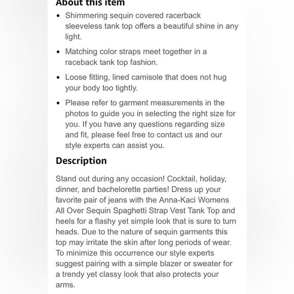 Anna Kaci sparkling sequined white/ pink racerback party, event tank. Size XXL - Picture 4 of 14